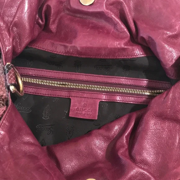 Vintage Authentic 💯% Gucci Purple Python Hysteria Hobo - Picture 4 of 8